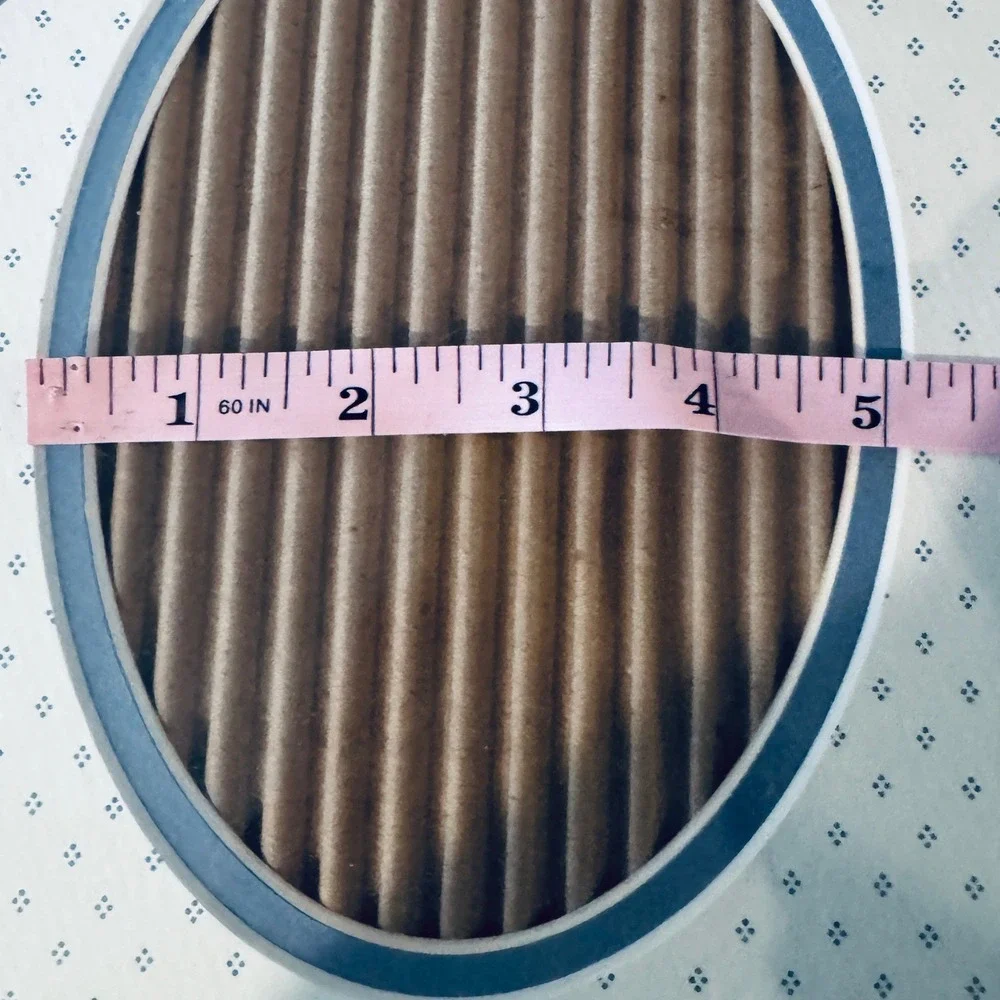 Vintage Blue White Ditsy Dot Picture Frame Oval Opening Bow Detail 8x10